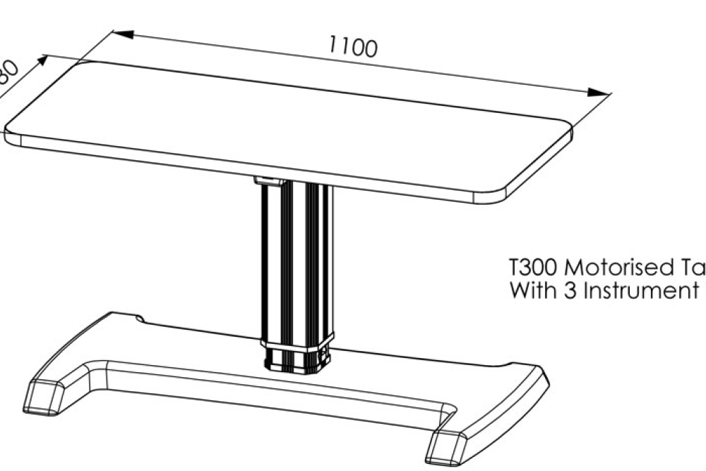 T300 Motorised Table with 3 Instrument Top